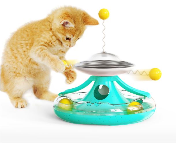 cat interactive spinning toy